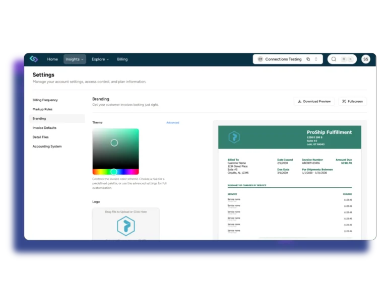ShipTrac fulfillment invoicing